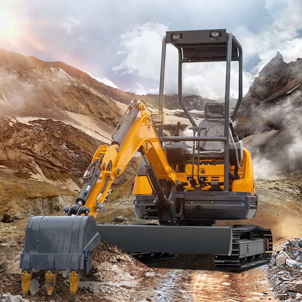 2.5 T Miniature Backhoe Excavadora Mini Hydraulic Crawler Small Size Wheel Construction Backhoe Garden Household Farm Greenhouse /Towable Electric /Excavator