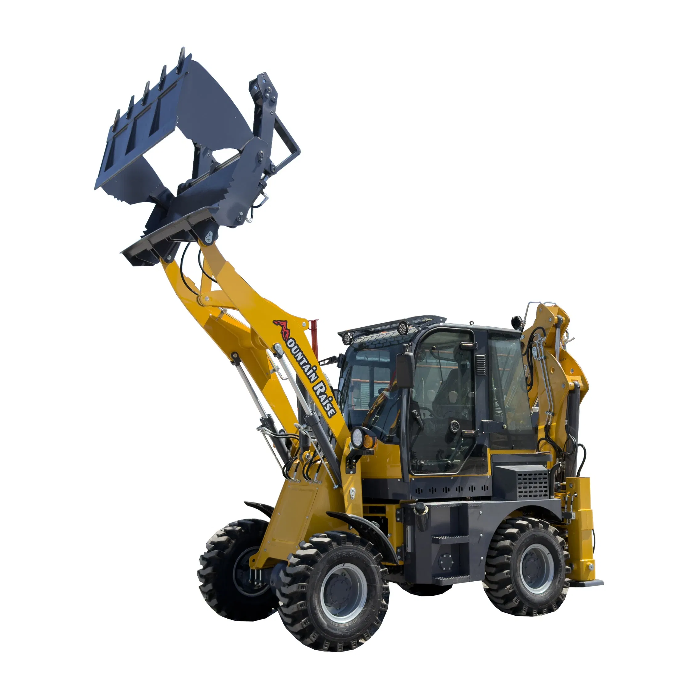 Mountain Raise Baggerlader Retroexcavadora Wheel Front Mini 4WD Multifunctional Digging Backhoe Loader