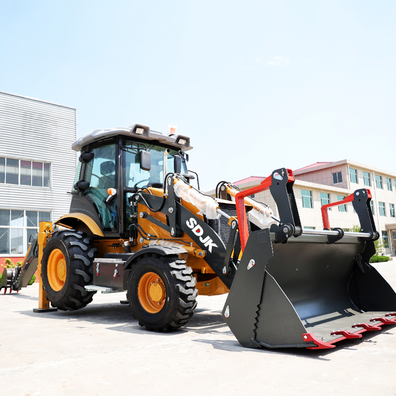 Sdjk 4 Wheel Drive New Backhoe and Loader Tractors, Backhoe Loader Joystick 4X4 Tractor Backhoe for Sale