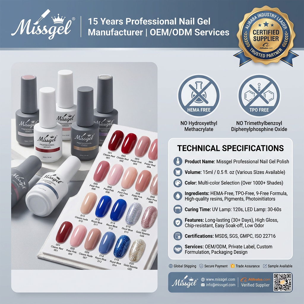 Missgel Wholesale 188 Colors UV Gel Nail Polish Set HEMA Free Non-Toxic Soak Off LED UV Gel Varnish Professional Salon Nail Kit