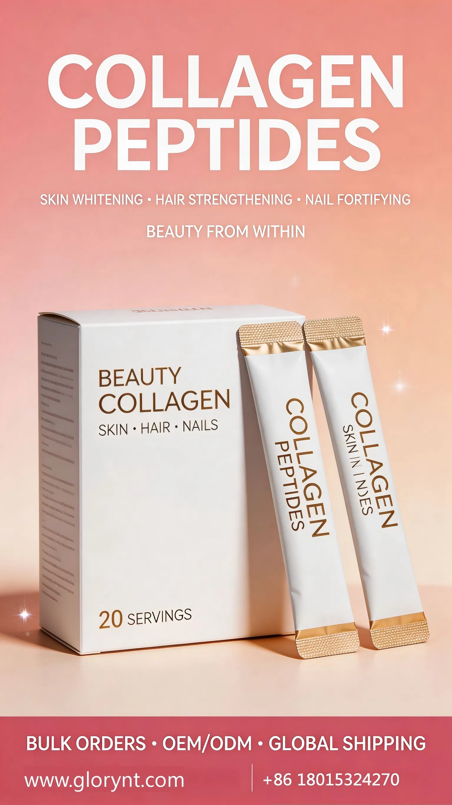 Advanced Nail Fortifying Hair Strengthening & Skin Whitening Collagen Peptide Powder for Beauty and Wellness