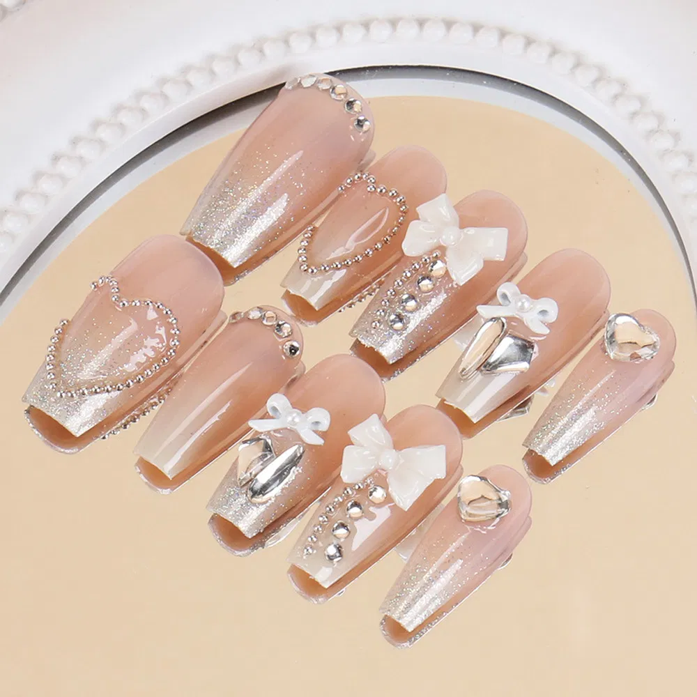 Customized Handmade Press on Nail Acrylic Luxury Long Full Cover Fake Artificial False Nails Art Sets