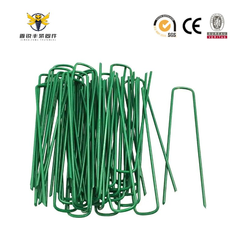 Best Quality Garden Powder Coated U-Shaped Curved Grass Cloth Nails SOD Staple Garden Turf Nails for Artificial Grass