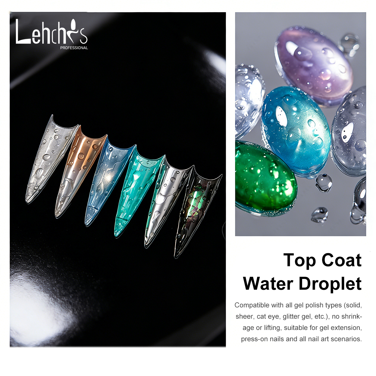 New Transparent Water Drop Top Coat Gel No Wipe 3D Stereo Water Drop Effect Nail Top Water Drops Gel