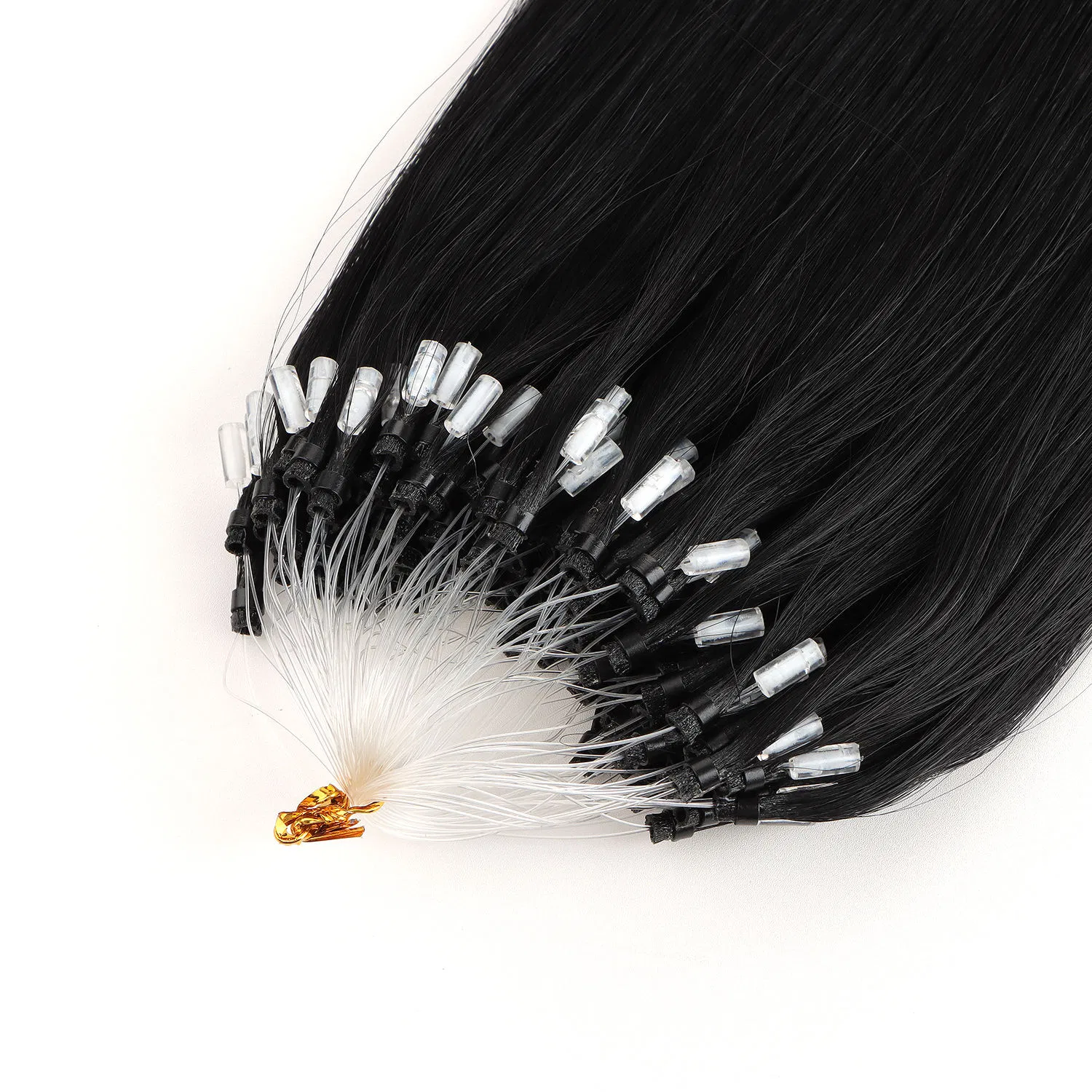 Human Hair Micro Ring Hair Extensions Remy Hair Custom Products
