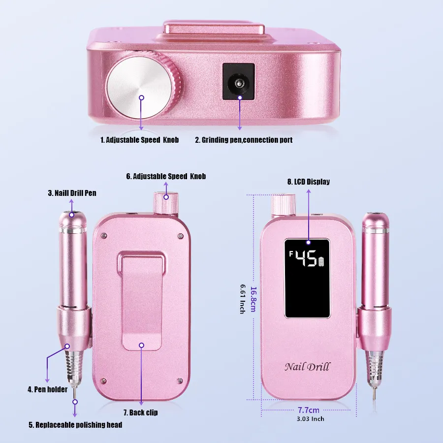 Convenient Nail Drill for Effortless Polishing and Manicure Anywhere