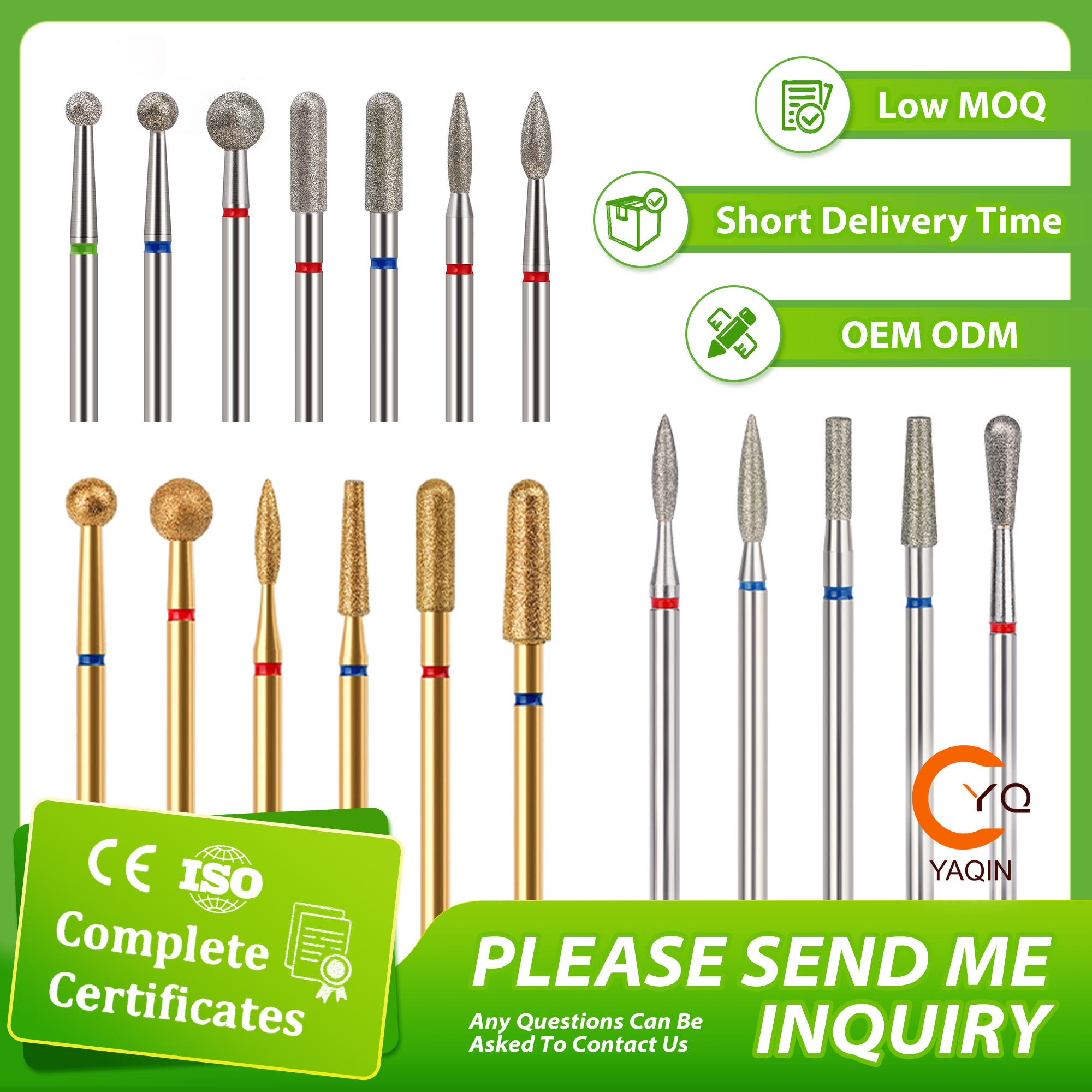 High End Spherical Diamond Nail Drill Bits Remove Cuticle Nail Care Factory Professional Nail Bur For Callus