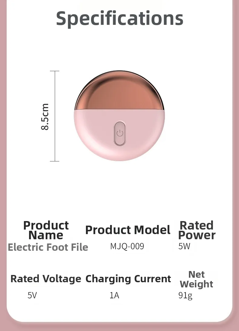 PG12 Rechargeable Electric Foot Dead Skin Exfoliator Care Pedicure Beauty Device