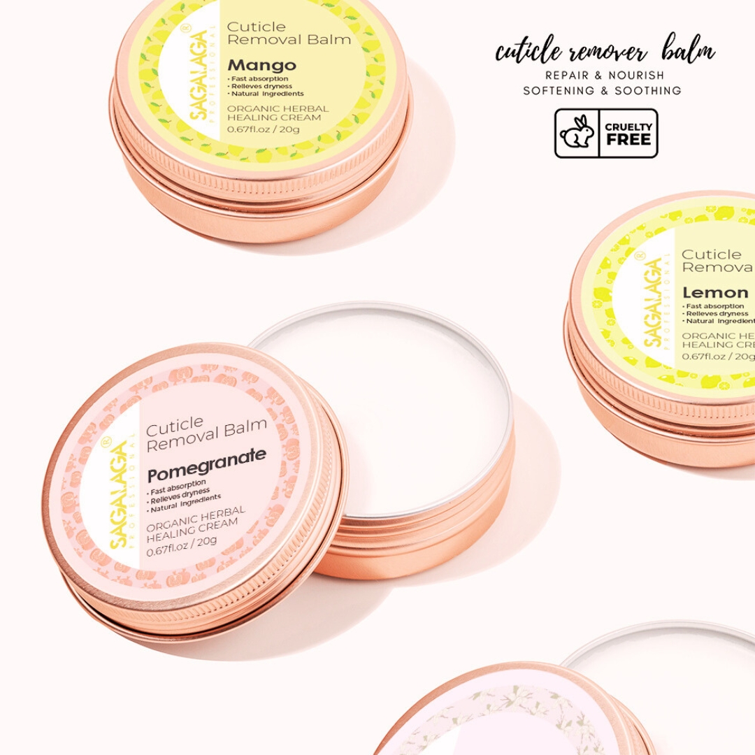SAGALAGA 20g Cuticle Care Cream With Private Logo Aluminium Jar Rose Gold Nail Cuticle Repair Balm Moisturizing Oil Treatment