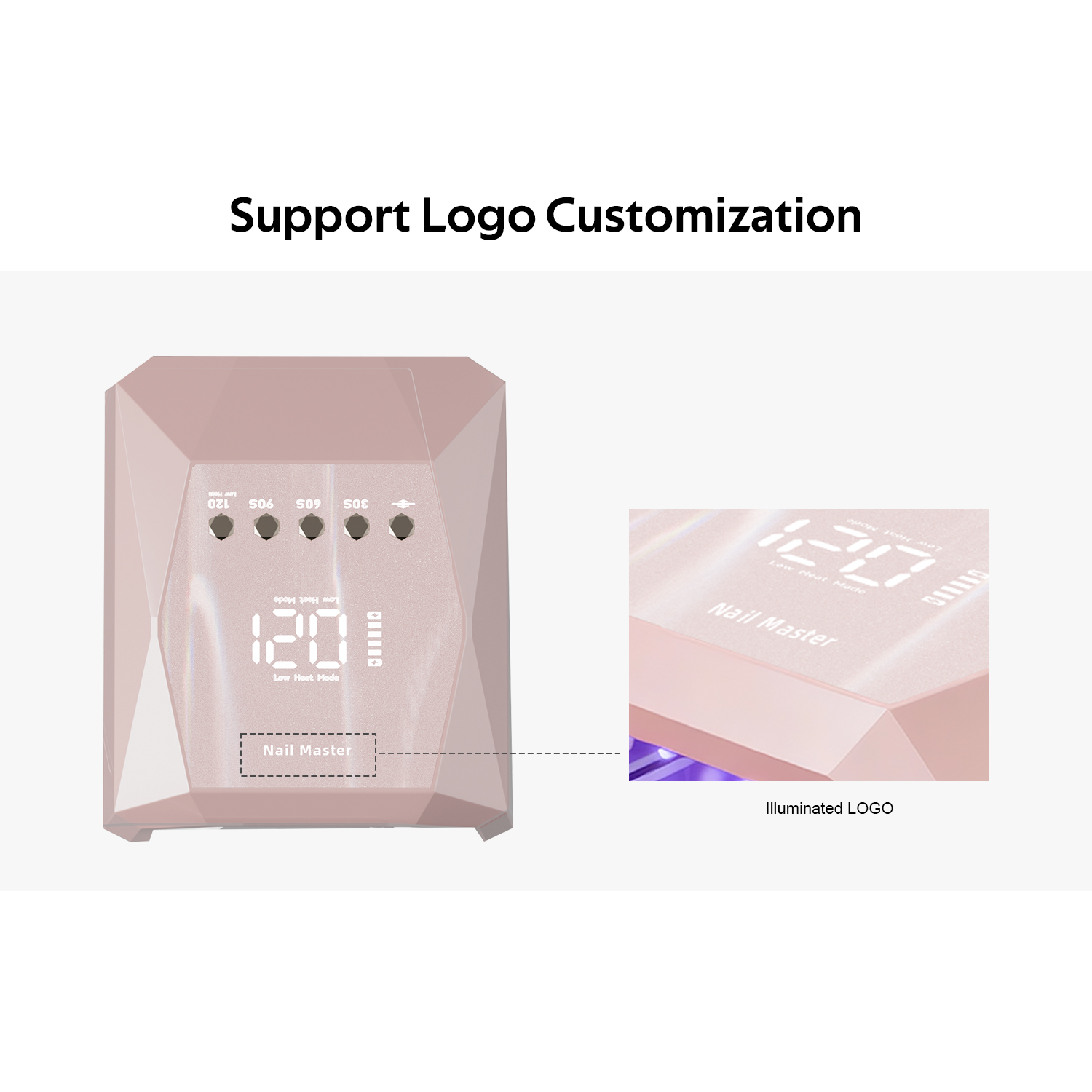 Customize Oem 120w Rechargeable Professional Curing Uv Led Nail Lamp 45 Leds With 4 Timer Settings Lcd Display For Home Salon