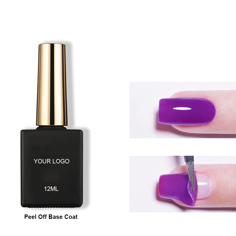 Private Label LED/UV Gel Polish Peel-Off Base Coat Non-Toxic Clear Color Fast-Curing Eco-Friendly Professional Use Easy Water
