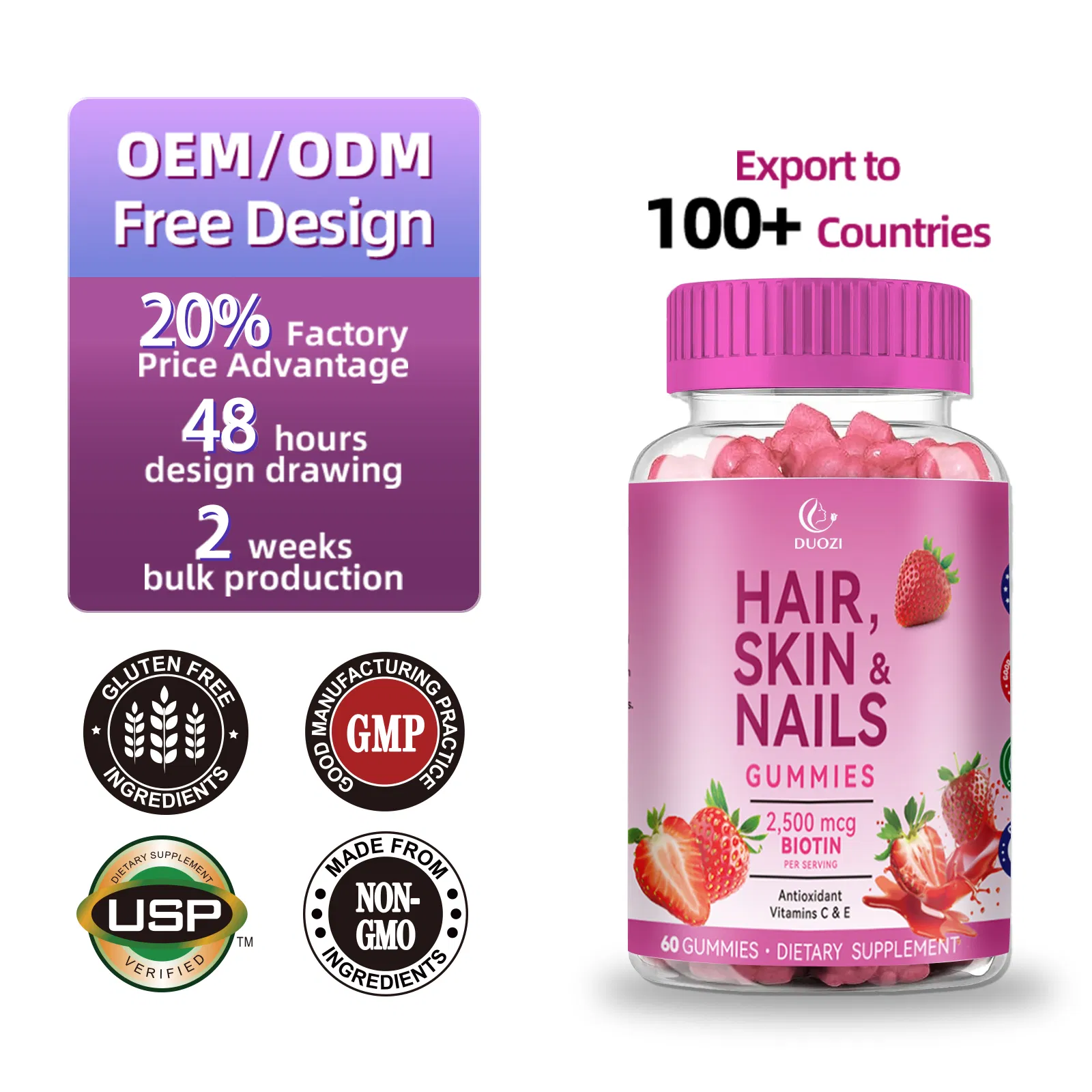 Strengthening Hair Skin Nails Gummies