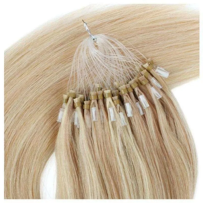 Human Hair Micro Ring Hair Extensions Remy Hair Custom Products