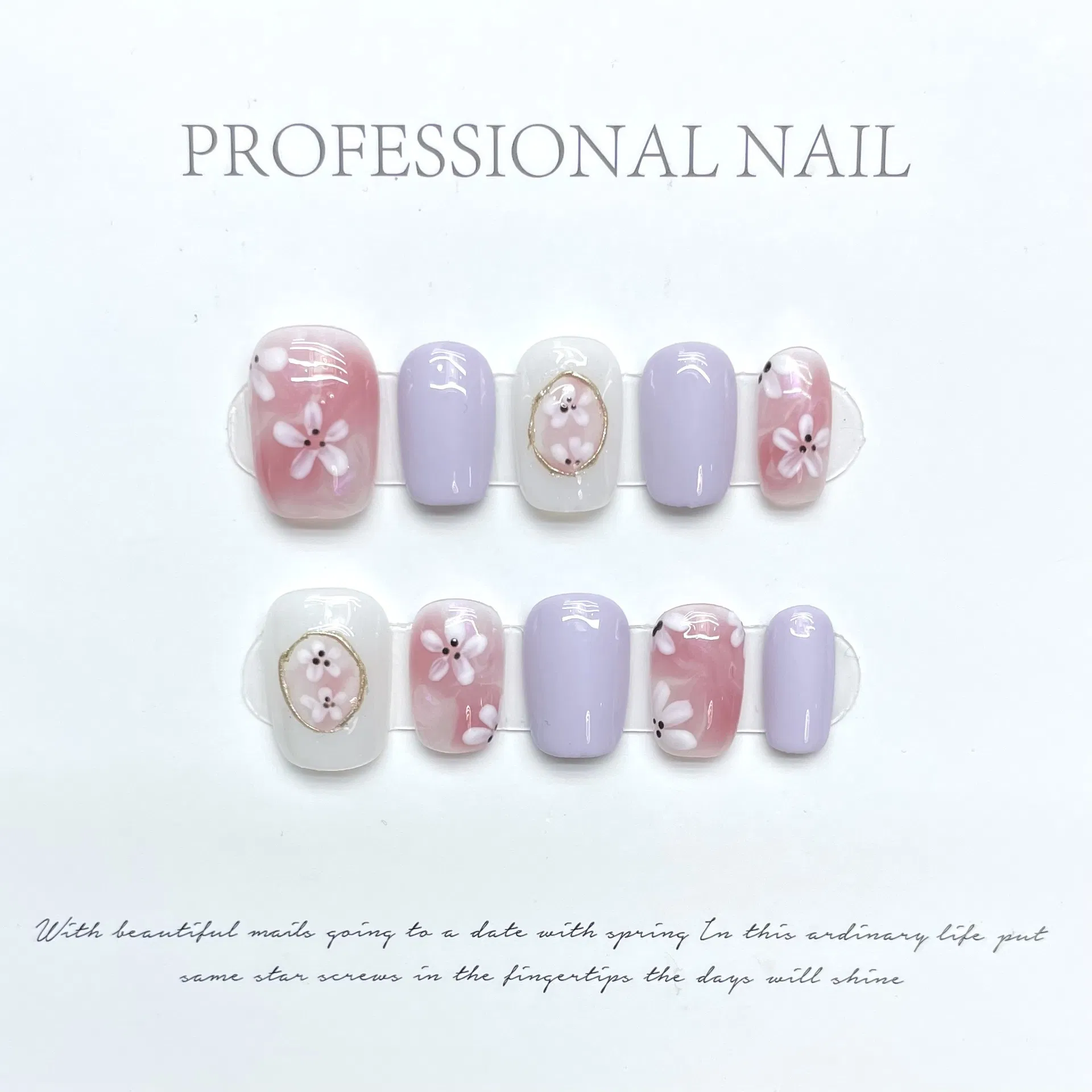 Handmade Nails Artificial Acrylic Press on Nails Sticker False Nails