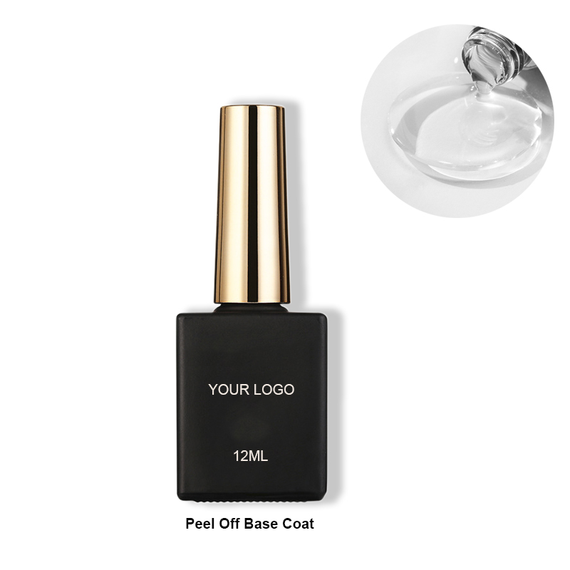 Private Label LED/UV Gel Polish Peel-Off Base Coat Non-Toxic Clear Color Fast-Curing Eco-Friendly Professional Use Easy Water