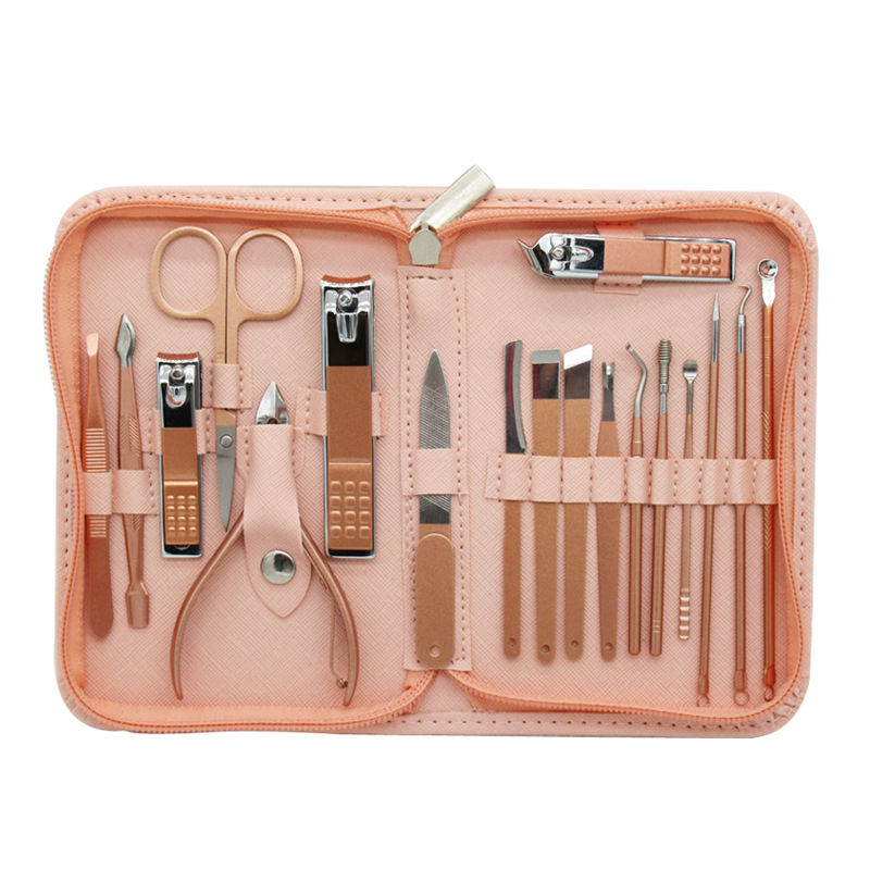 Portable Home Outdoor Nail Art 18 Piece Multi Functional Care Kit