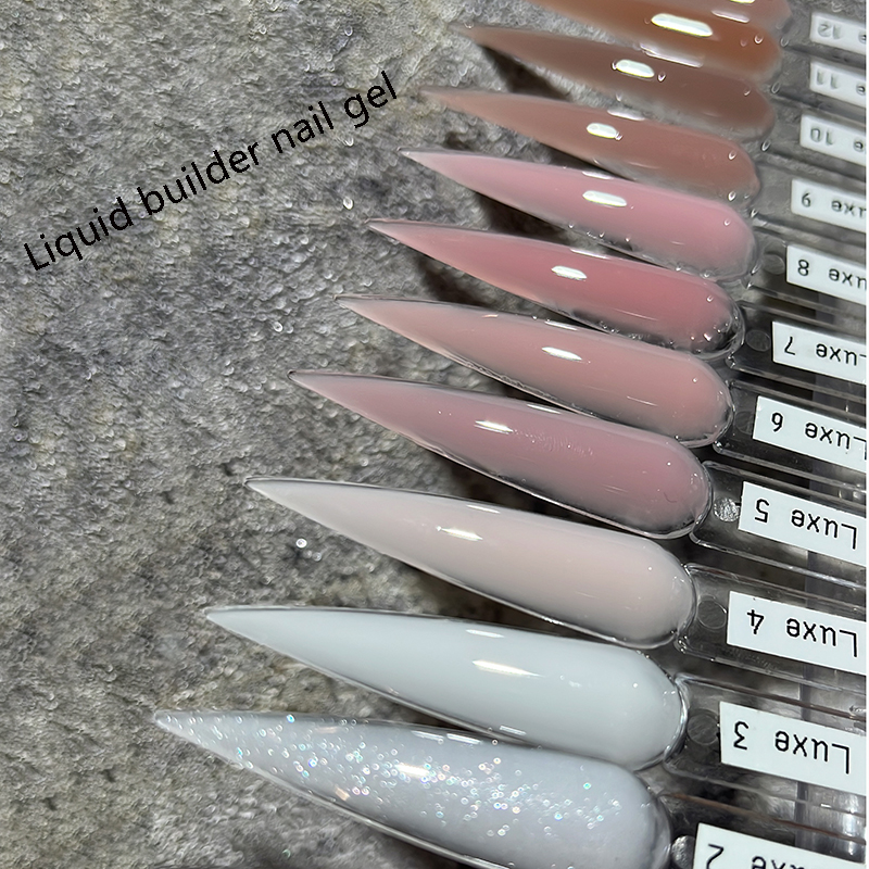 HEMA &amp; TPO Free Liquid UV Nail Extension Gel 12 Colors Long Lasting Self-Leveling Hard Gel For Salon Nail Art Beauty