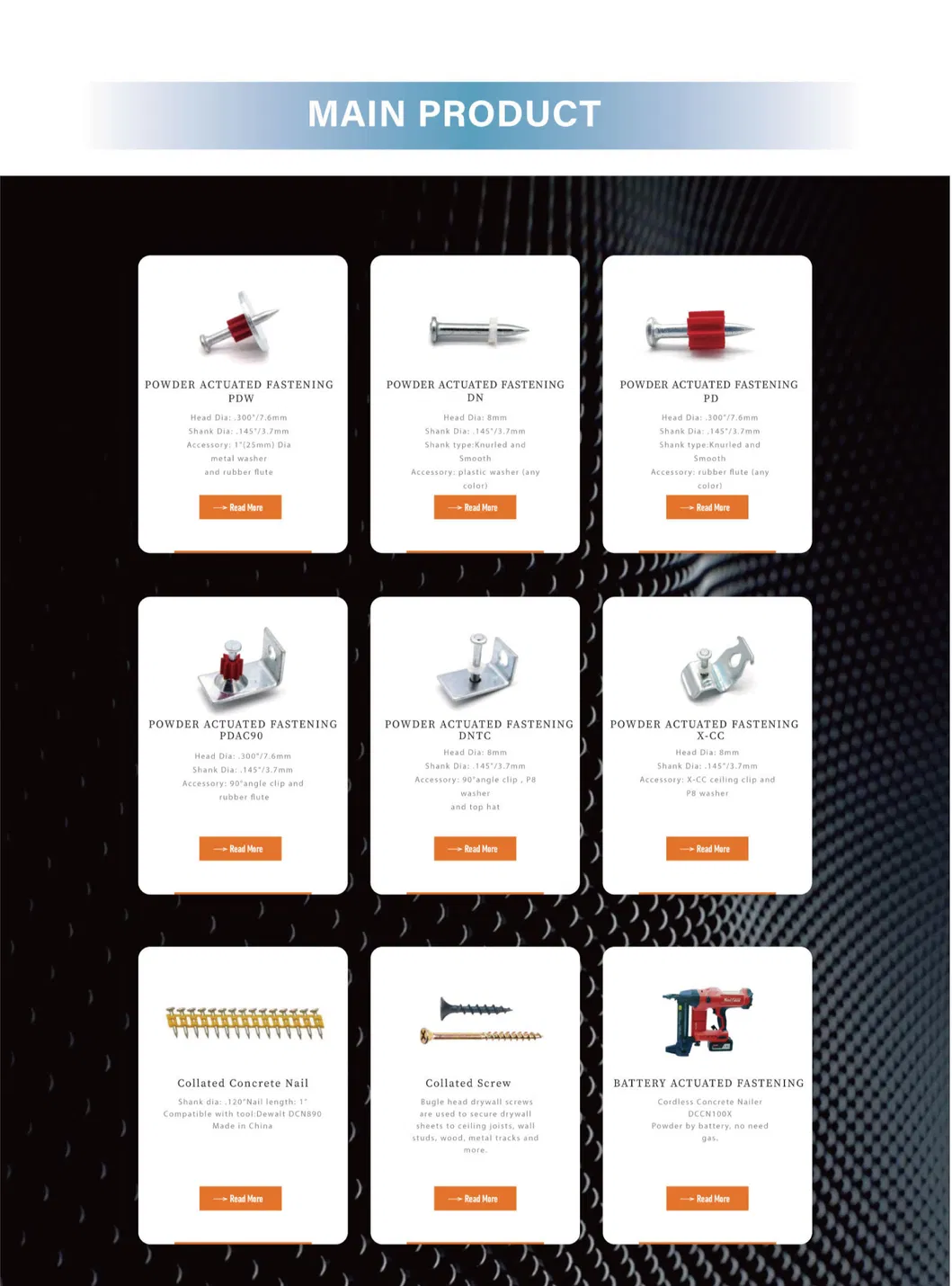 Professional Grade Concrete Bx4 Nails Kit for Gas Nail Guns