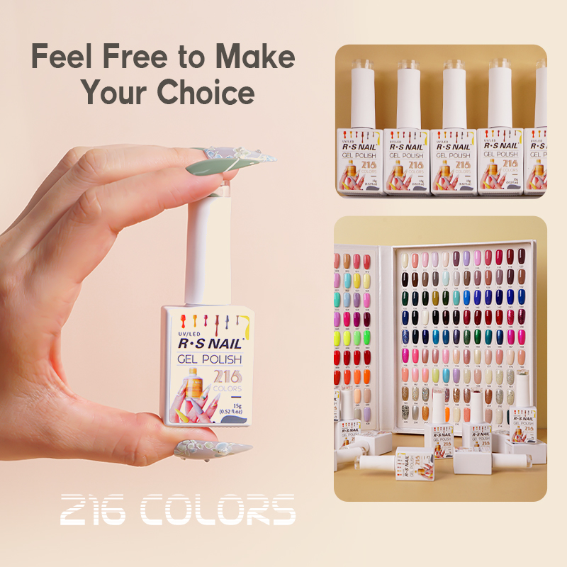 2024 R S Nail Factory Create Your Own Brand 3 Step UV Gel 216 ColorsGermany Nail Polish Hema Free 15Ml Nail Art Pure Color Gel
