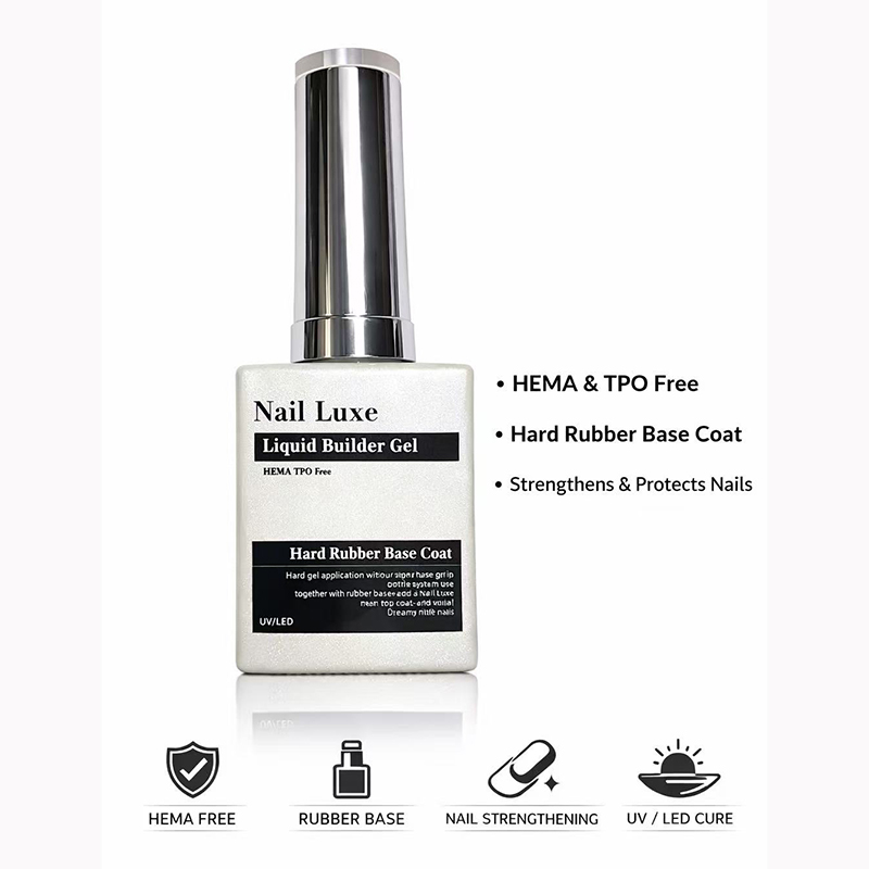 HEMA &amp; TPO Free Liquid UV Nail Extension Gel 12 Colors Long Lasting Self-Leveling Hard Gel For Salon Nail Art Beauty