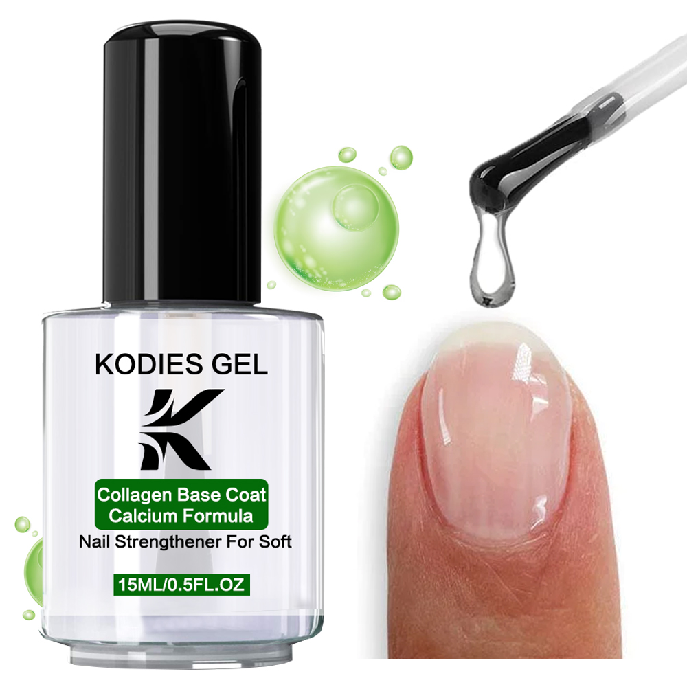 KODIES GEL Nail Repair Collagen Base Coat Fast Drying Nail Hardener Strengthener Nail Art Treatment 15ML Toenail Care Products