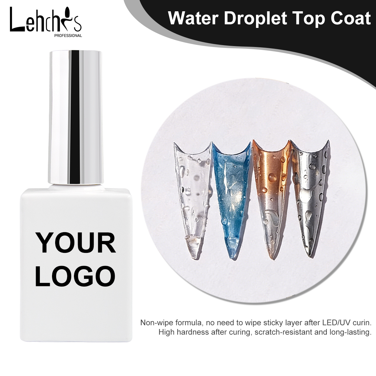 New Transparent Water Drop Top Coat Gel No Wipe 3D Stereo Water Drop Effect Nail Top Water Drops Gel