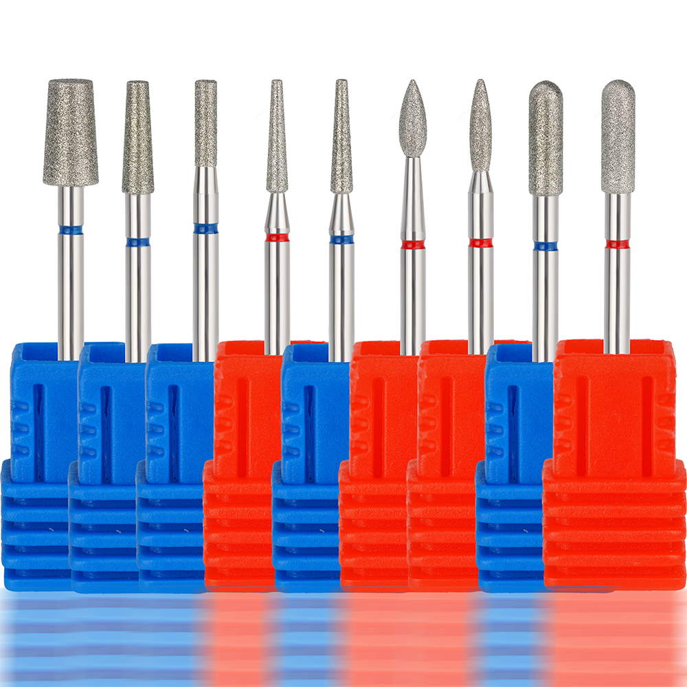 High End Diamond Nail Drill Bits Cuticle Clean Nail Drill Bits 3/32" Diamond Burs For Manicure Pedicure Cuticle Remover Tools