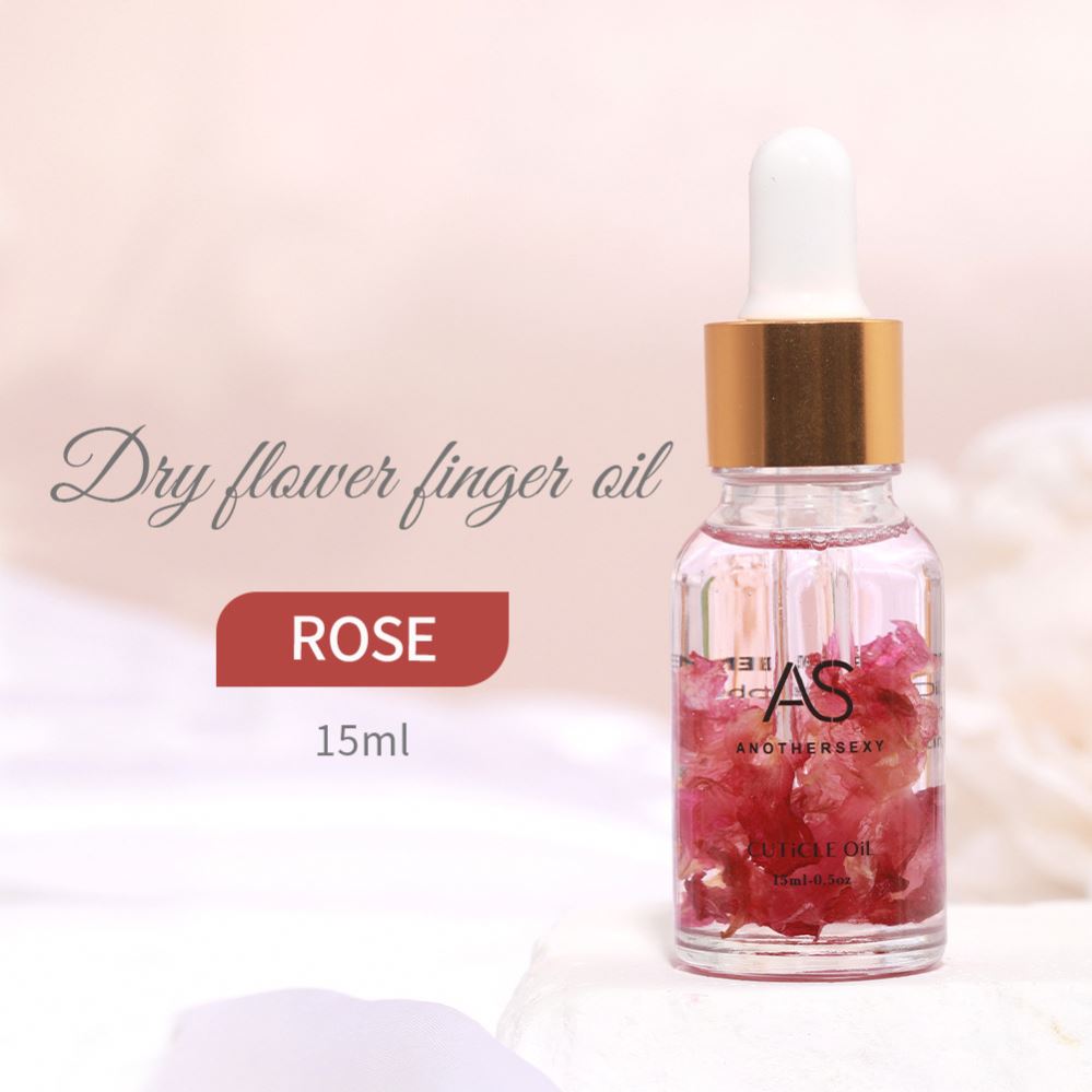 Custom Logo 15ml Organic Natural Cuticle Oil with Vitamin and Flower Fragrance Private Label Dried Flower Nail Care Oil