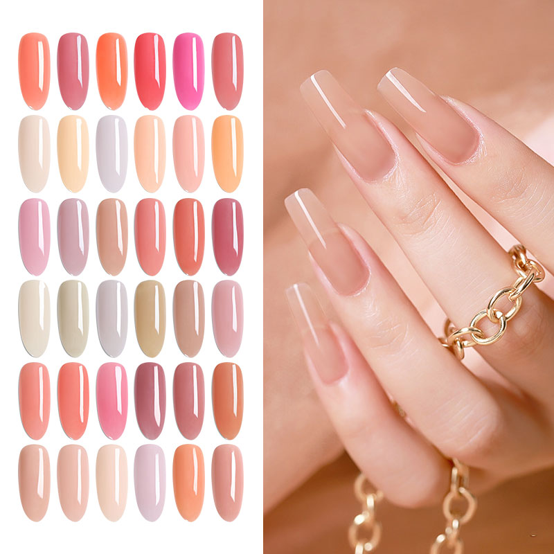 Professional Custom Color Biab Private Label Clear Nude Pink Jelly Extension Non-sticky Gel Nail Builder Liquid