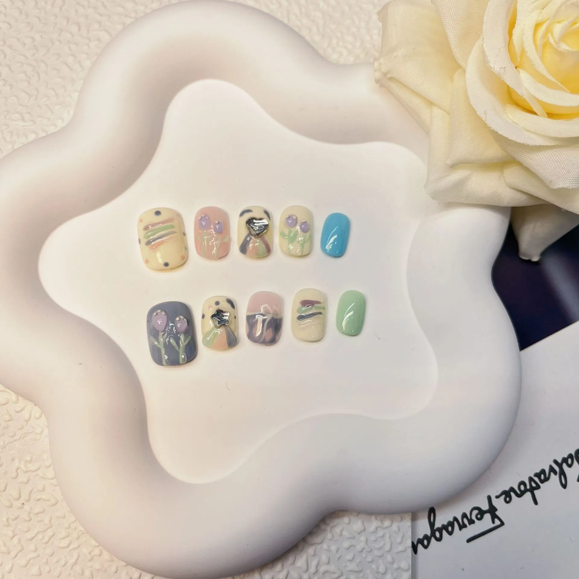 Custom Press on Nails Handmade 10PCS Acrylic Designer Artificial Fingernails