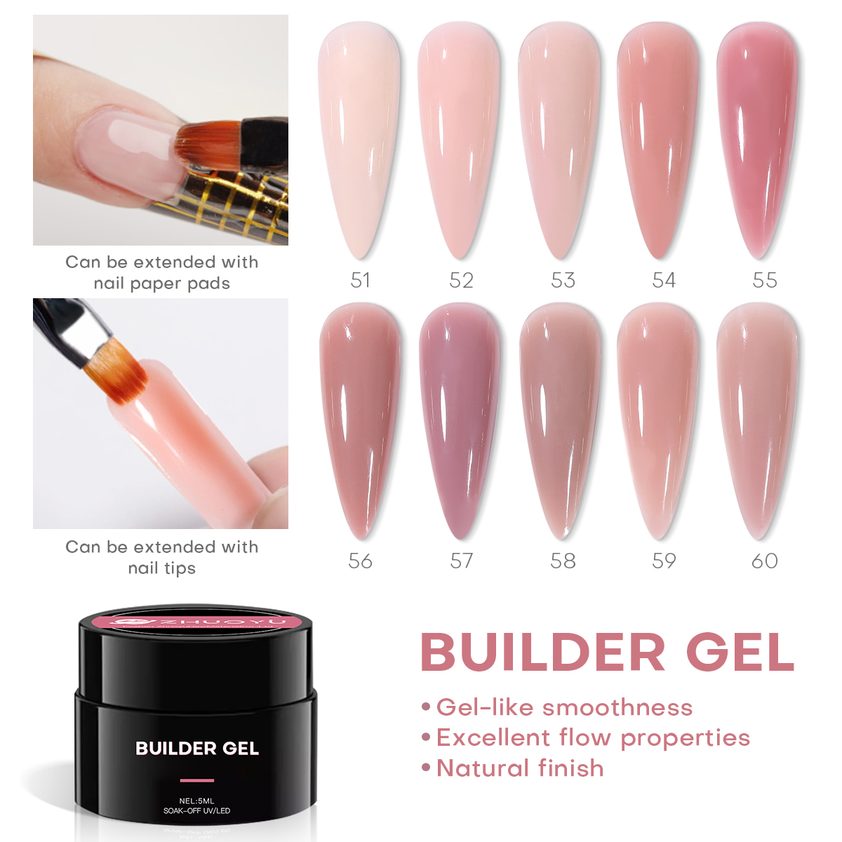 50g 300 Colors Own Brand UV Gel Polish Collection Extension Nail Gel Hema Free Nail Builder DIY