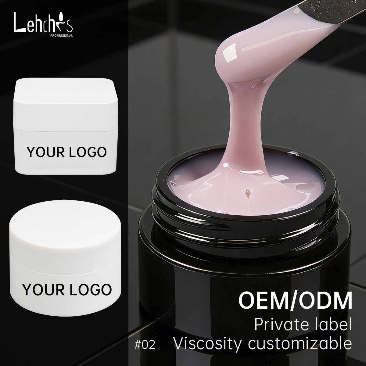 Lehchis 15ml No Burn Jelly Milky Professional Salon Quality 3 in 1 Hard Gel Self-Leveling Hema Tpo Free Builder Nail Gel