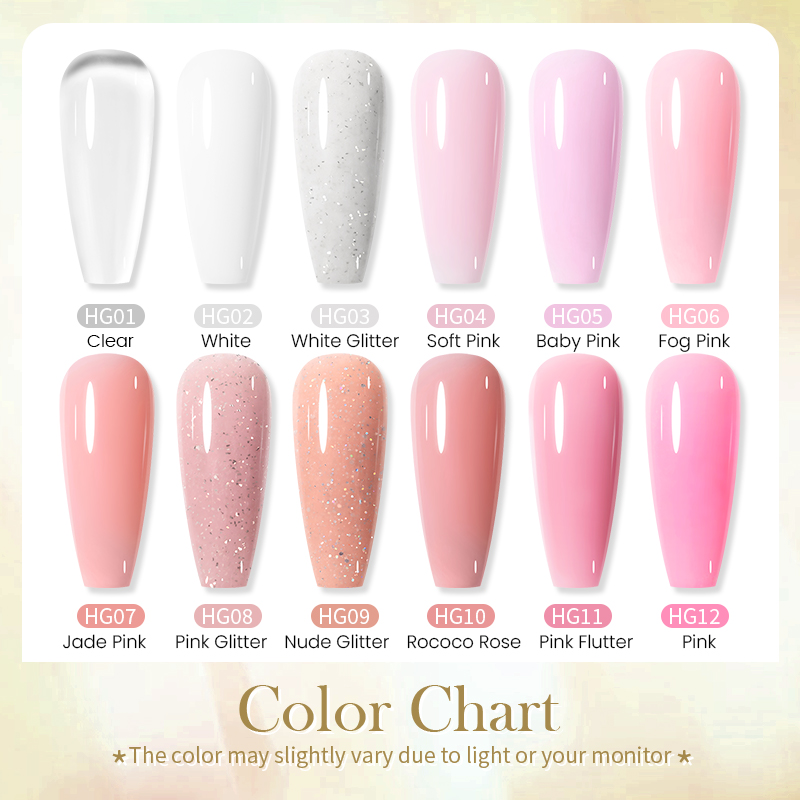 BORN PRETTY PRO New Formula No Burn Builder Nail Extension Gel Color 30ml HEMA Free Low Heat Self Leveling Hard Gel Nail Builder