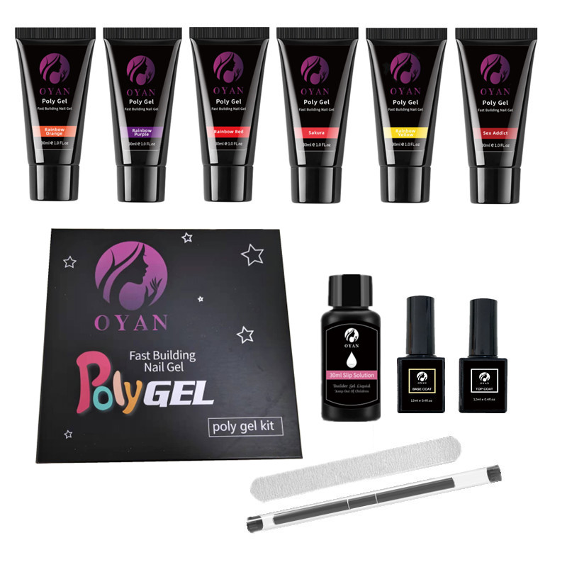 Private Label Poly Gel Glitter Gel Set of Nail Products Salon Cosmetics Uv Color Gel