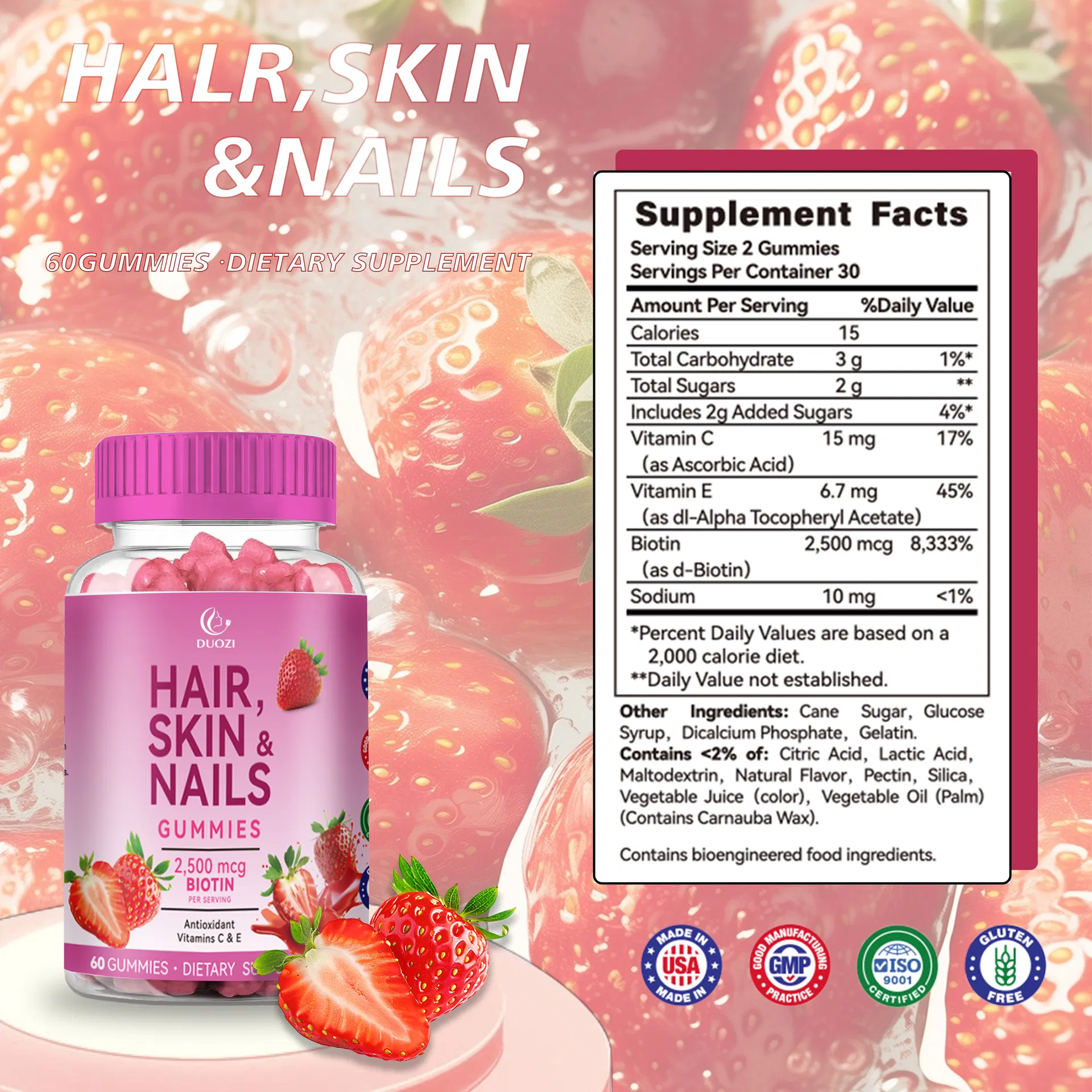 Strengthening Hair Skin Nails Gummies