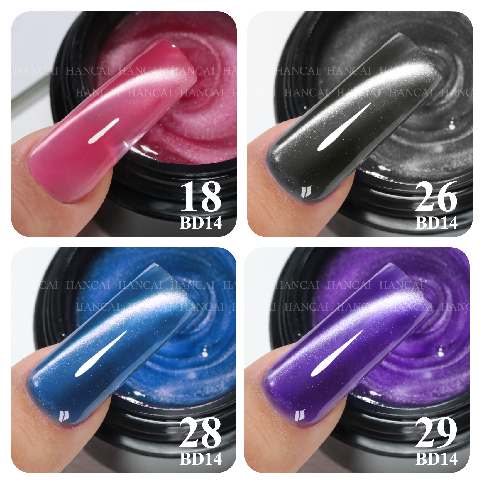 HEMA FREE New Cat Eye Builder Nail Gel 30 Color Extension Gel Wholesale High Quality 1kg Hard Gel Builder Nail Gel Custom Logo