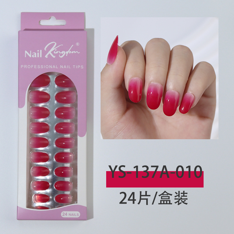 Acrylic Fake Nails, Long French Fake Nails