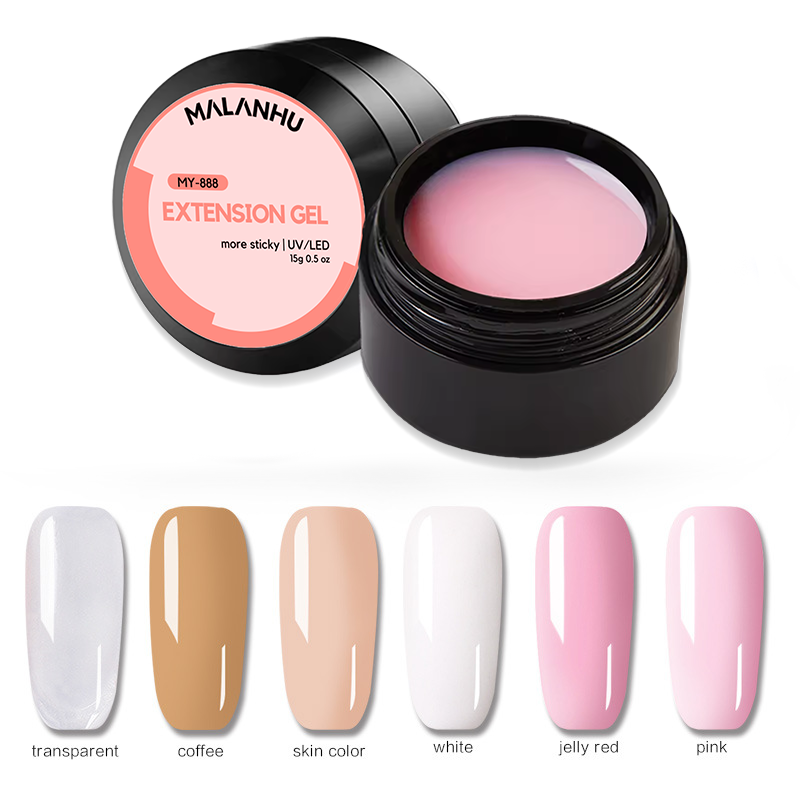 Hema and Tpo Free 150g Clear Pink Jelly Colors Extension Gel Self Leveling UV LED Hard Gel Builder KG for Nail Construction