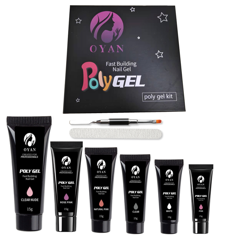Private Label Poly Gel Glitter Gel Set of Nail Products Salon Cosmetics Uv Color Gel