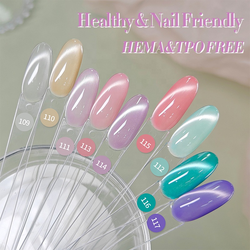 BORN PRETTY 18 Colors Cat Eye Gel Nail Polish TPO HEMA Free 10ml Shiny Glitter Nail Art Soak Off UV LED Cateye Magnetic Gel Nail