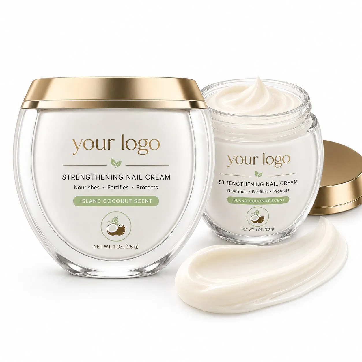 Private Label Nail Cuticle Care Stronger Nails Softer Cuticles Moisture Locking Coconut Strengthening Nail Cream