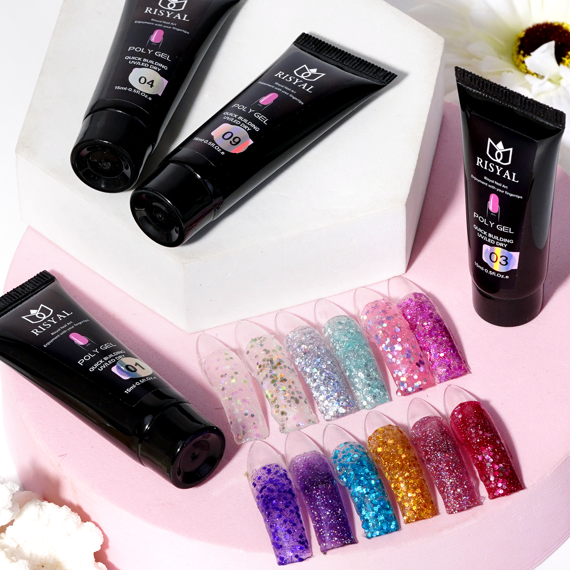 Hot Sale Private Label Nail Secret DIY Nail Extension UV LED Poly Nail Gel Polish Set 15ml 36 Colors Non-Toxic Easy Apply