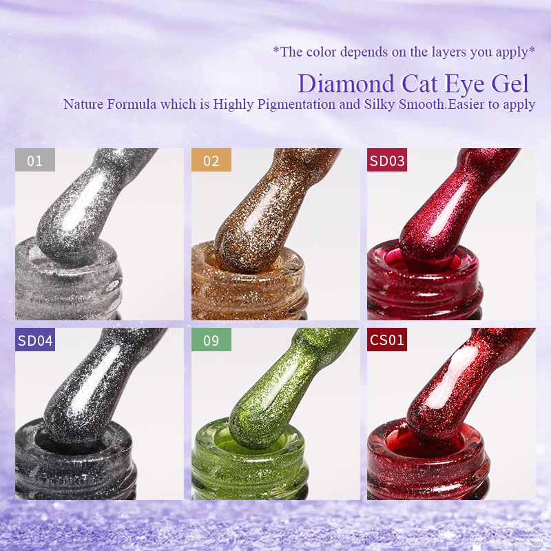 IMTITI OEM/ODM Summer 6 Colors New High-density Cat's Eye Nail Gel Porcelain Lce Fairy Cat Eye Gel Polish