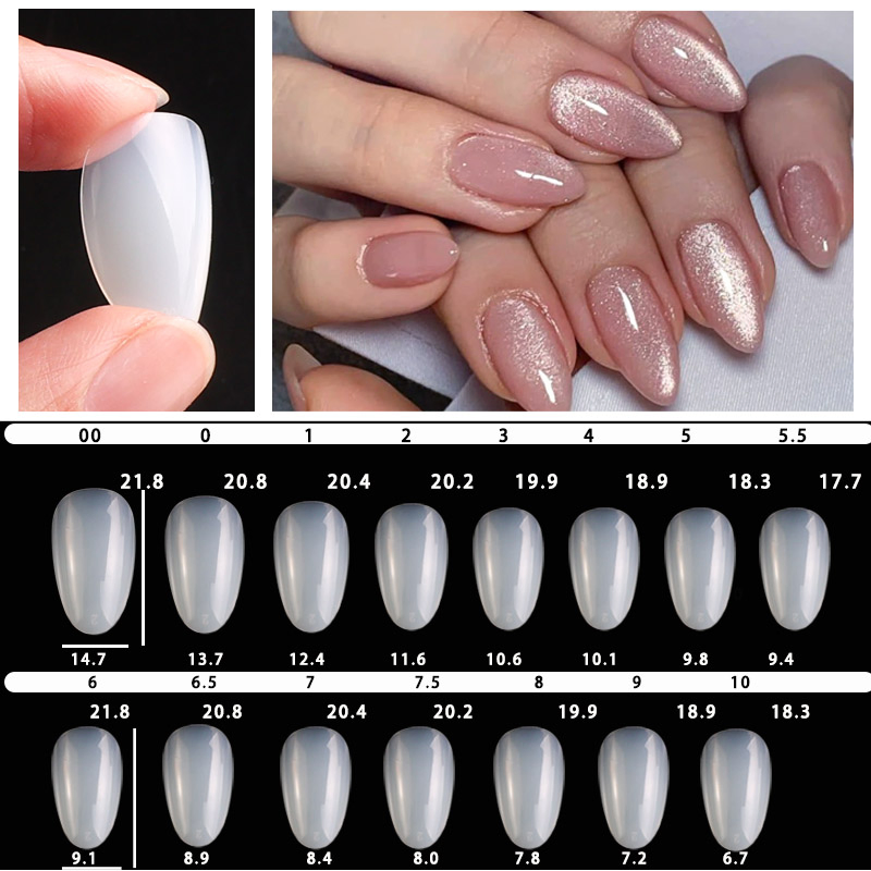 Private Label Press on Nails Acrylic Nature Short Almond Half Matte Fake Nail Tips for Beauty