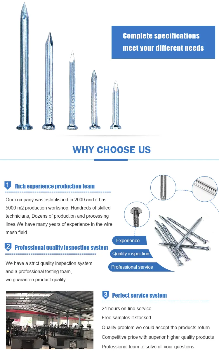 Galvanized Concrete Nails Application