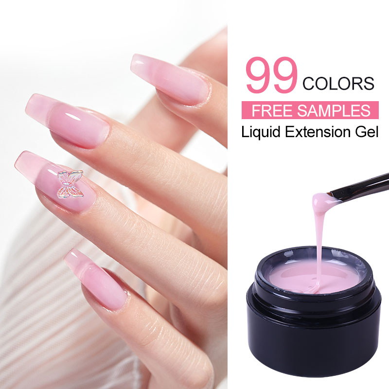 Professional Custom Color Biab Private Label Clear Nude Pink Jelly Extension Non-sticky Gel Nail Builder Liquid