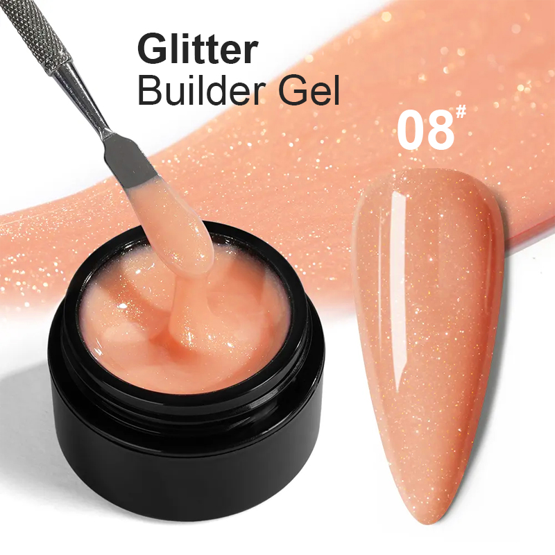 Professional Nail Supplies OEM/ODM Private Logo Hard Gel Shimmer Builder for Nail Extension