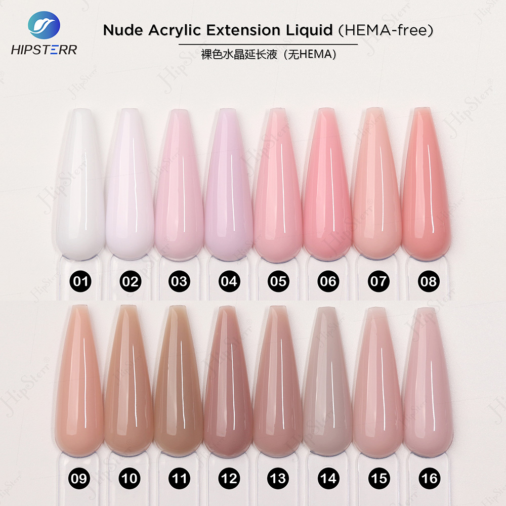 Acrylic Extension Liquid Physical Color Showcase 3