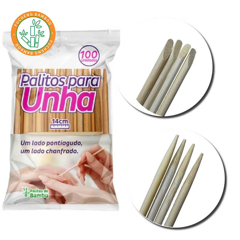 Hot Sale Bamboo Cuticle Pusher Stick Manicure Pedicure Tool Double-Ended
