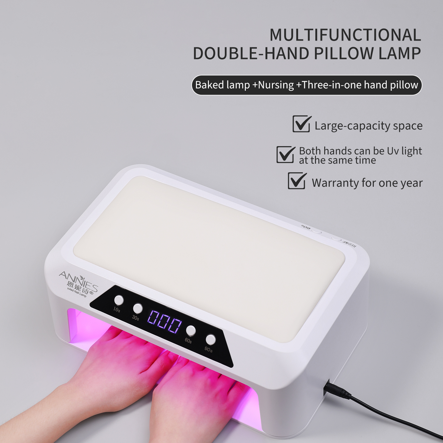 Red Light High Power Multi-functional No Black Hand UV Lamp Nail Machine Fast Dry UV LED Nail Lamp 2025